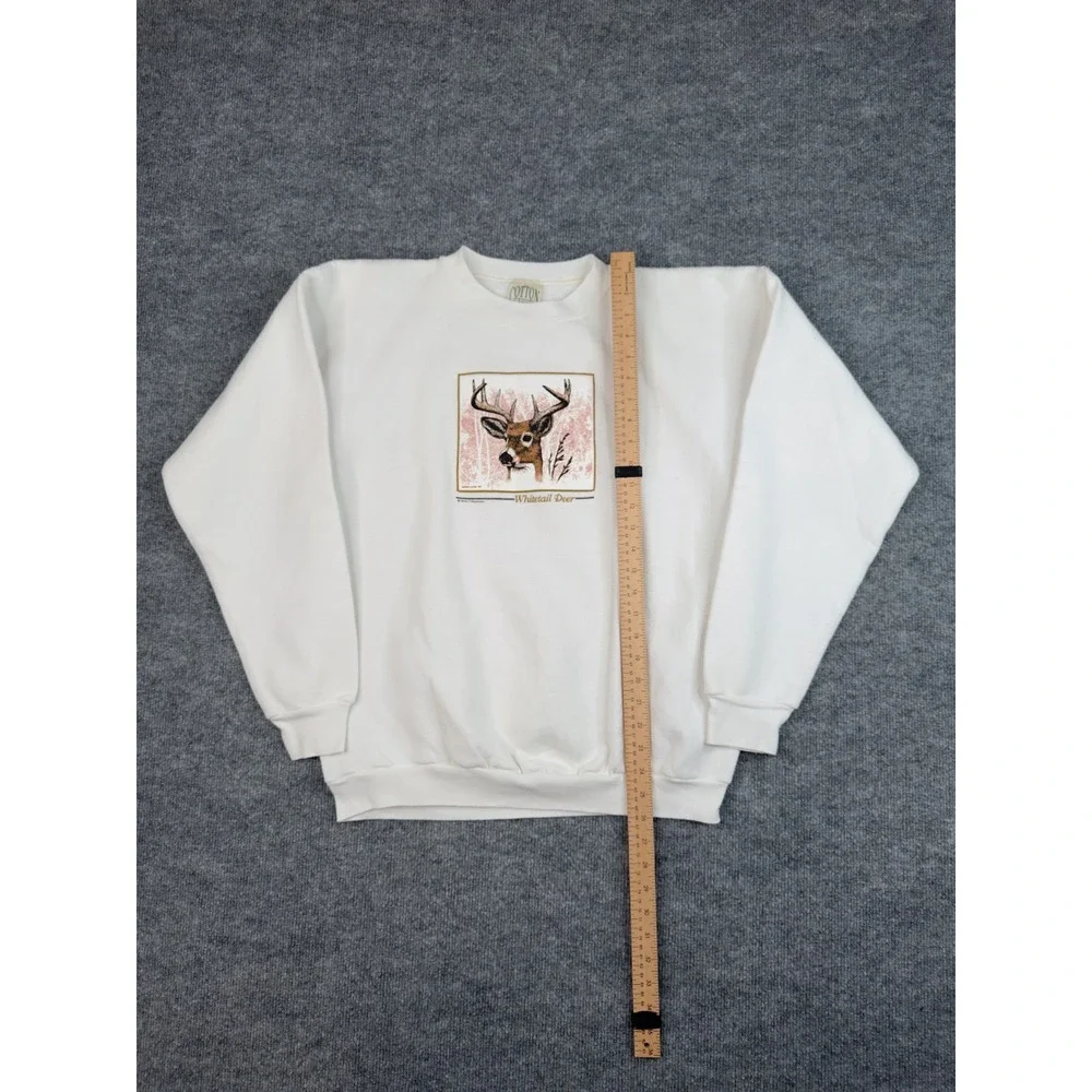 Vintage 1993 Whitetail Deer Crewneck Sweatshirt Made USA Cotton‎ Grove L